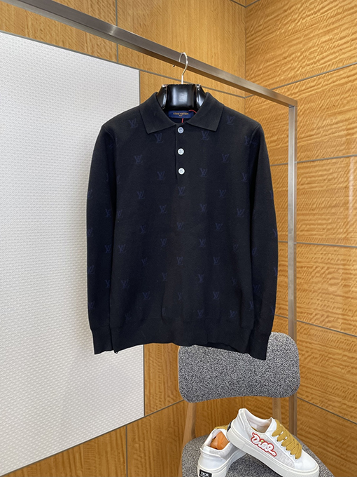 ルイヴィトン ロゴ全面プリントポロシャツ