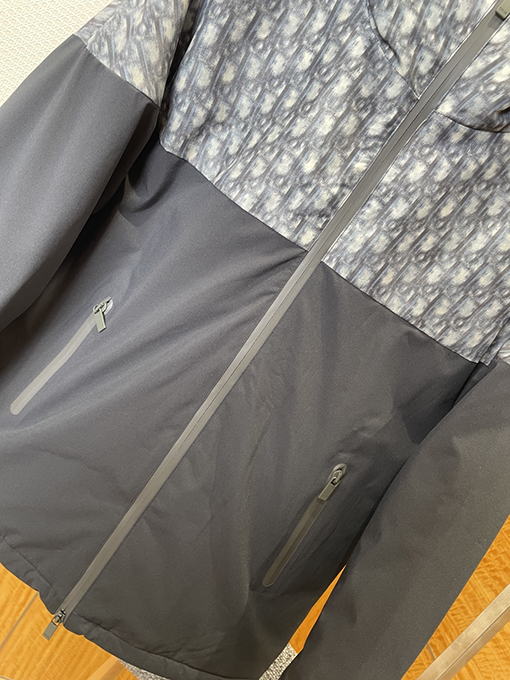 ディオール ジャカードパッチワークフード付きコットンコート