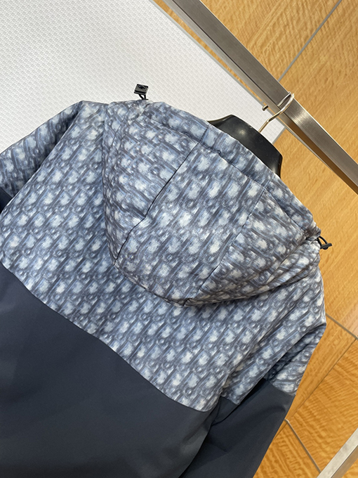 ディオール ジャカードパッチワークフード付きコットンコート