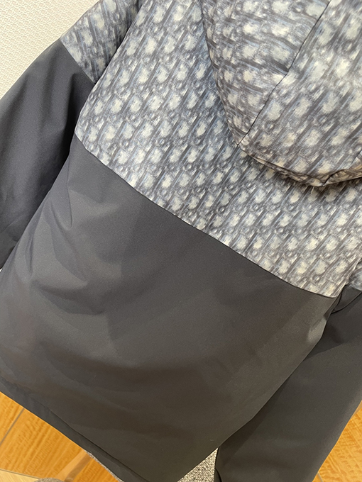 ディオール ジャカードパッチワークフード付きコットンコート