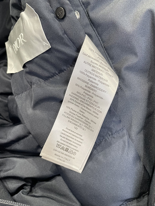 ディオール ジャカードパッチワークフード付きコットンコート