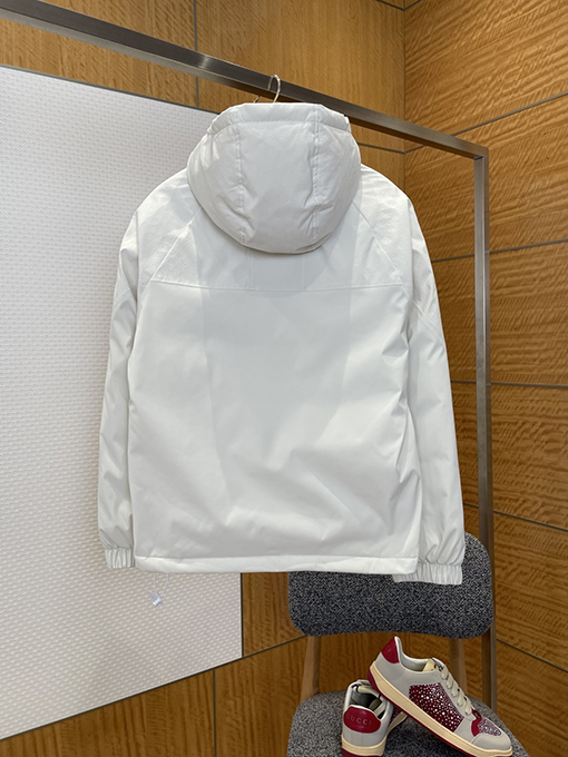 ルイヴィトン エンボスのジャカード織りレザーラベル付きフード付きジャケット