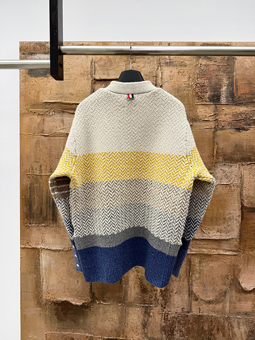 トムブラウン カラーブロックストライプカーディガン