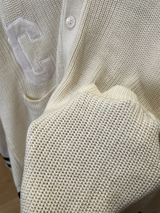 セリーヌコピー CEINE レターロゴVネックニット透かし彫りカーディガン