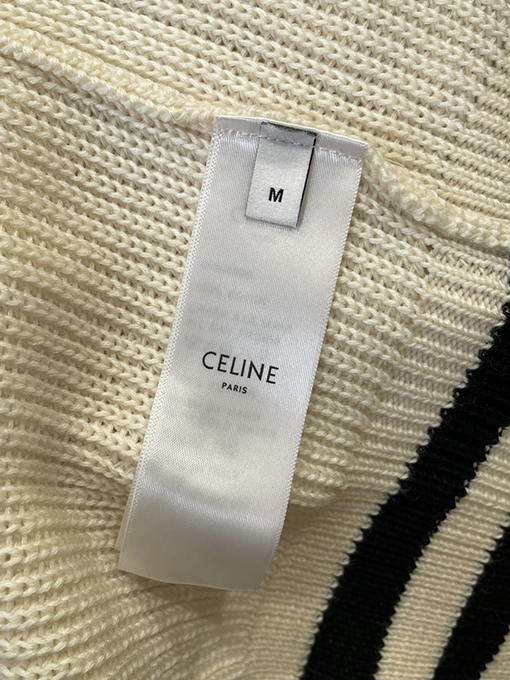 セリーヌコピー CEINE レターロゴVネックニット透かし彫りカーディガン