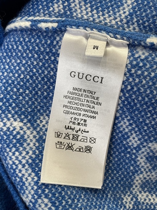 グッチ カラーブロック織りジャカード総柄フード付きスウェットシャツ