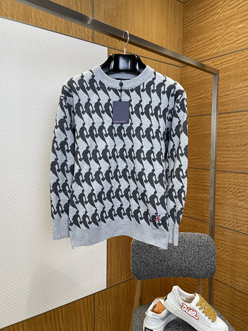 ルイヴィトンスーパーコピー 柄ジャカードクルーネックセーター