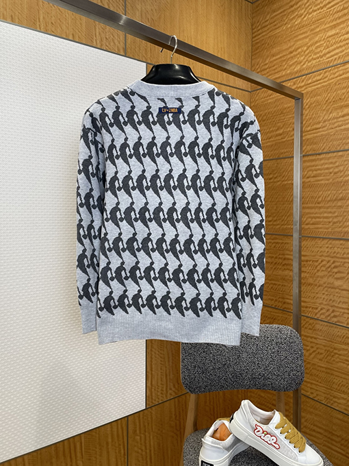 ルイヴィトンスーパーコピー 柄ジャカードクルーネックセーター