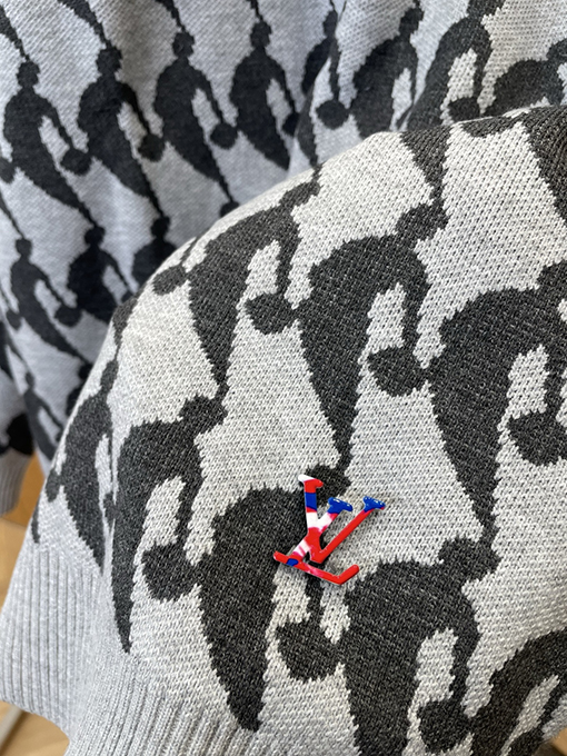 ルイヴィトンスーパーコピー 柄ジャカードクルーネックセーター