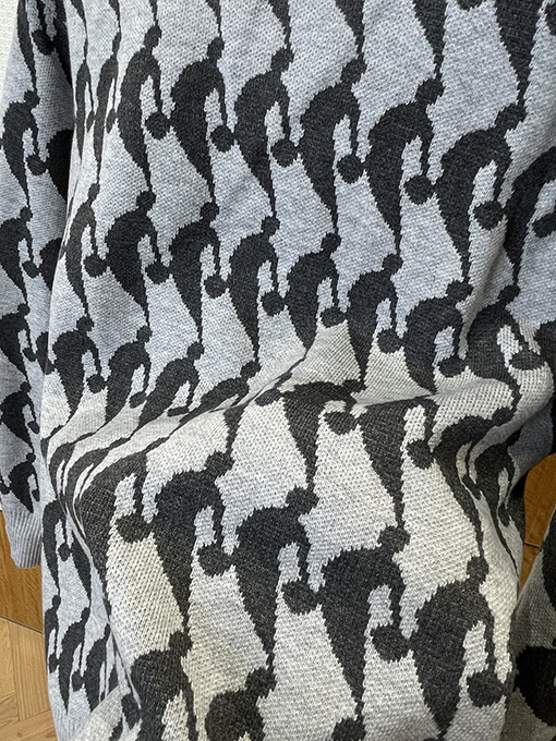 ルイヴィトンスーパーコピー 柄ジャカードクルーネックセーター