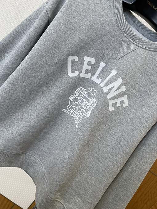 セリーヌ CEINE レターバッジプリントクルーネックスウェットシャツ