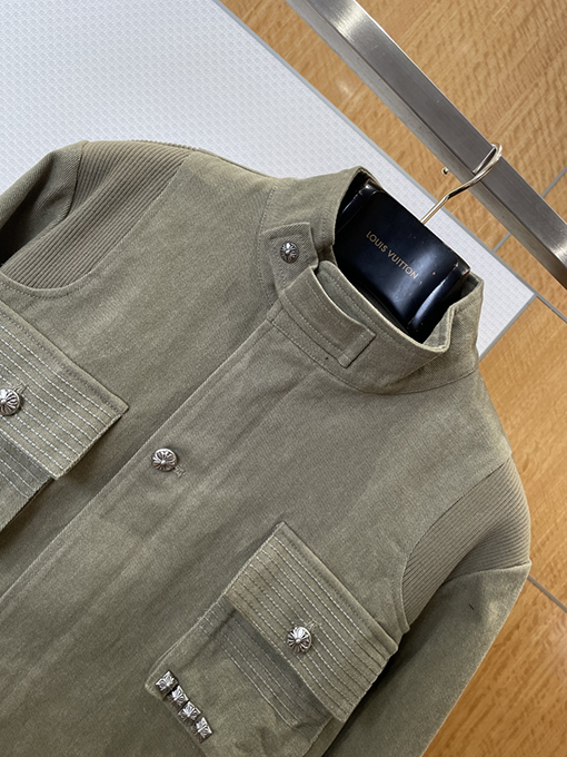 クロムハーツ メタル装飾のスタンドカラージャケット