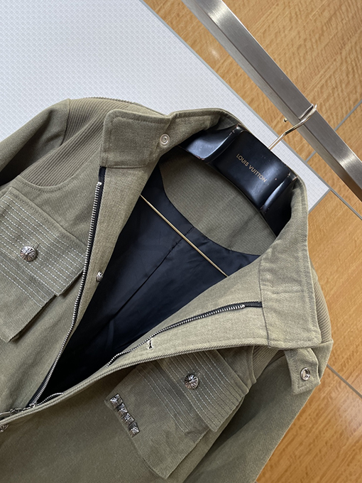 クロムハーツ メタル装飾のスタンドカラージャケット