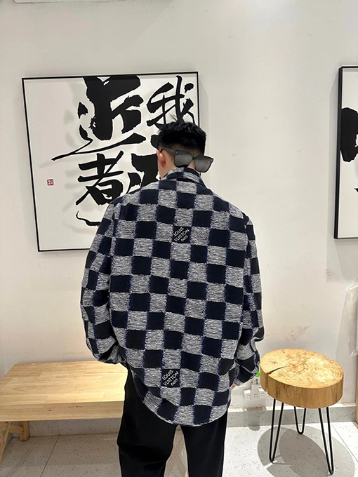 ルイヴィトン モザイクチェック柄ジャカード長袖ジャケット