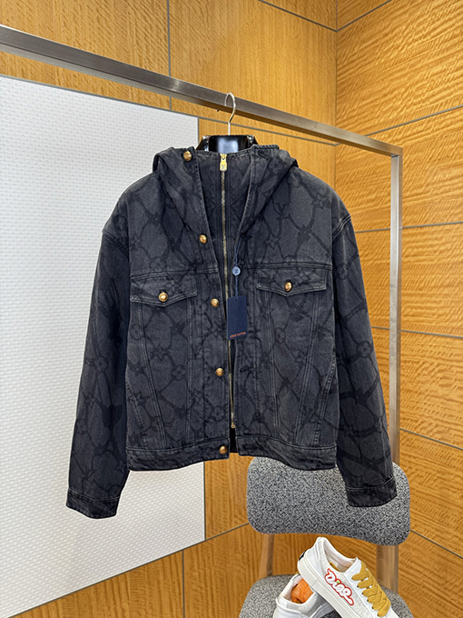 ルイヴィトン プリントジップアップフードジャケット