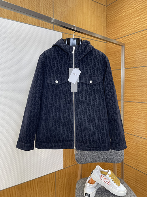 ディオール 全面ジャカードのフード付きジャケット