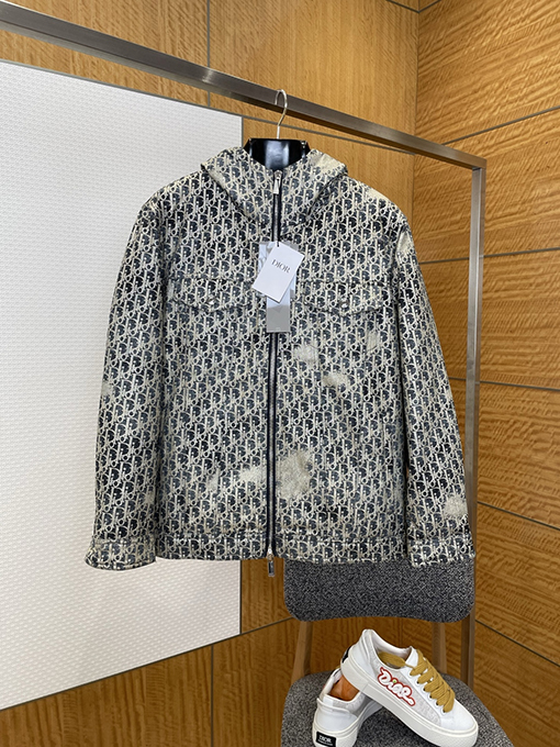 ディオール 全面ジャカードのフード付きジャケット