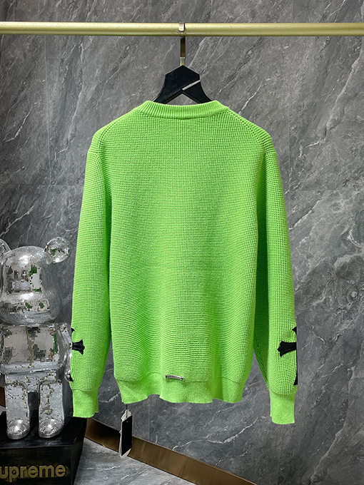 クロムハーツスーパーコピー レザーパッチカフス付きファッショナブルなセーター