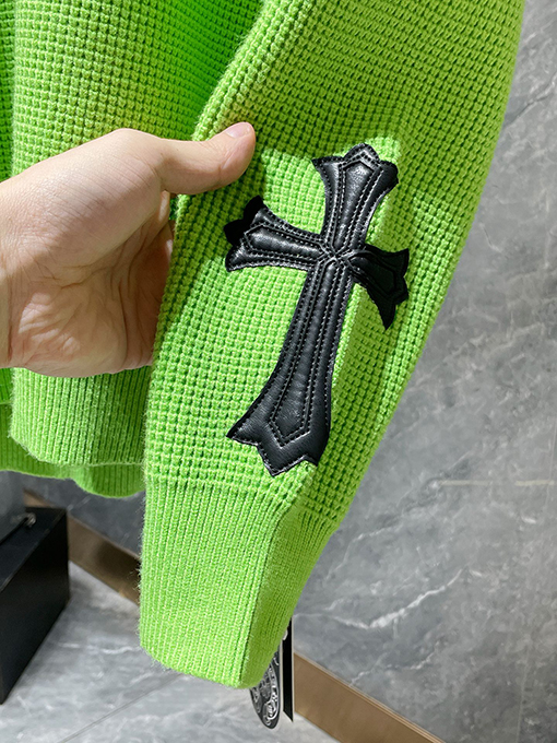 クロムハーツスーパーコピー レザーパッチカフス付きファッショナブルなセーター