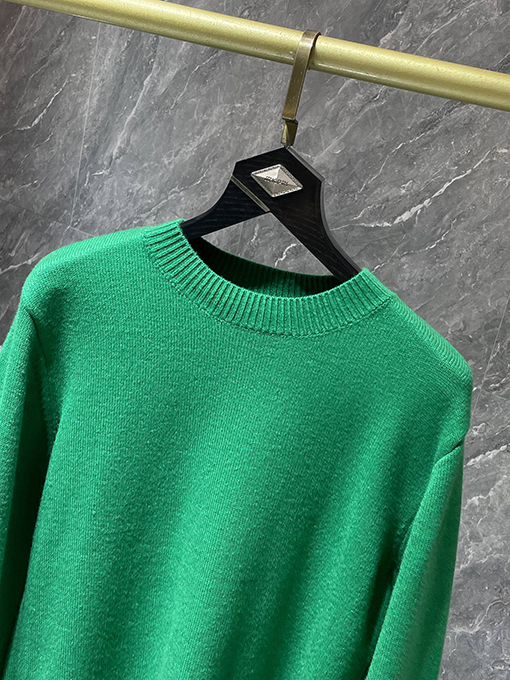 クロムハーツ ジャカードバック＆レザーパッチワークカフスセーター