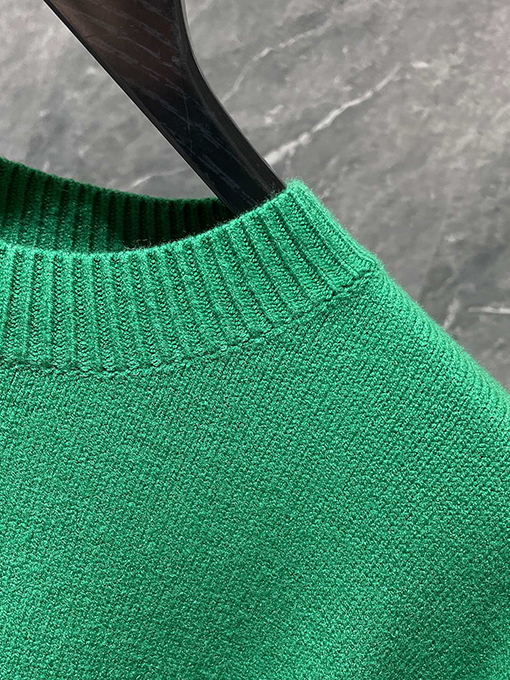 クロムハーツ ジャカードバック＆レザーパッチワークカフスセーター