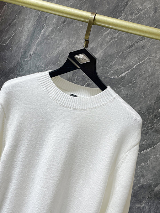 クロムハーツ ジャカードバック＆レザーパッチワークカフスセーター