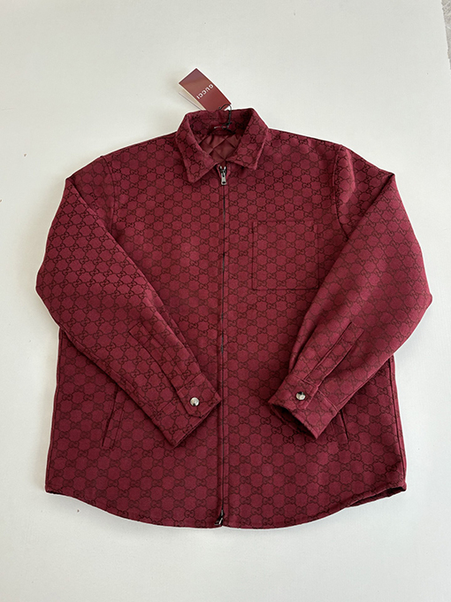 グッチ 全面ジャカードダブルGキャンバスジッパー付きパッド入りジャケット