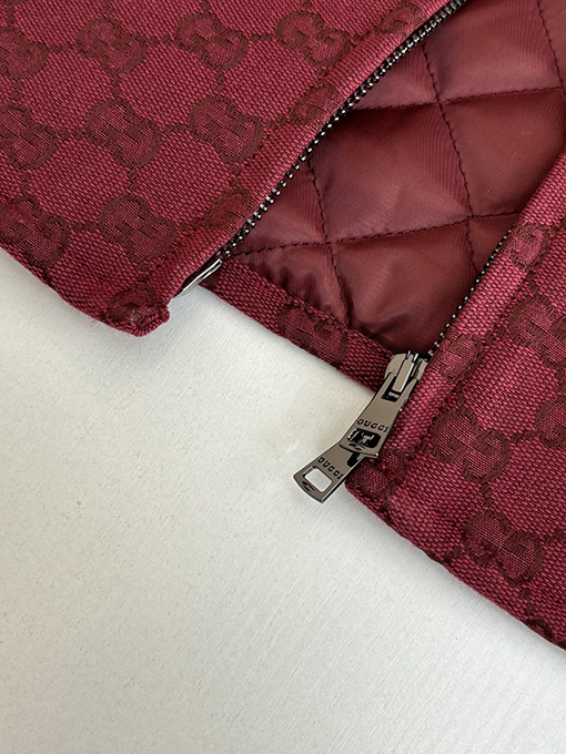 グッチ 全面ジャカードダブルGキャンバスジッパー付きパッド入りジャケット