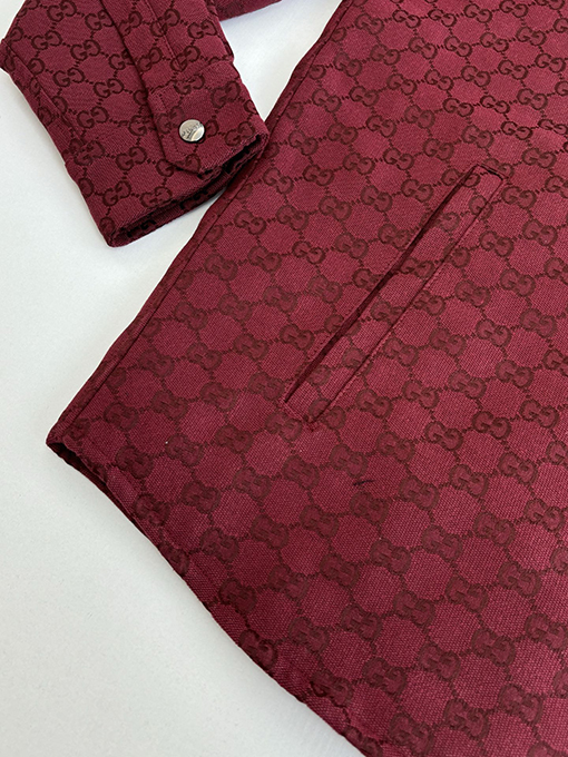 グッチ 全面ジャカードダブルGキャンバスジッパー付きパッド入りジャケット