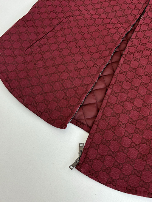 グッチ 全面ジャカードダブルGキャンバスジッパー付きパッド入りジャケット