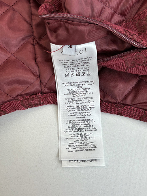 グッチ 全面ジャカードダブルGキャンバスジッパー付きパッド入りジャケット