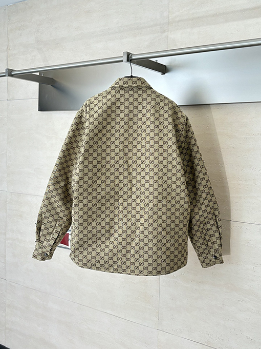 グッチ 全面ジャカードダブルGキャンバスジッパー付きパッド入りジャケット