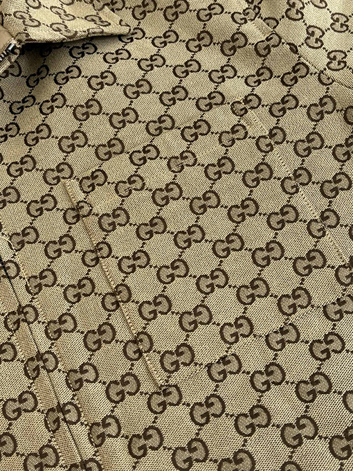 グッチ 全面ジャカードダブルGキャンバスジッパー付きパッド入りジャケット