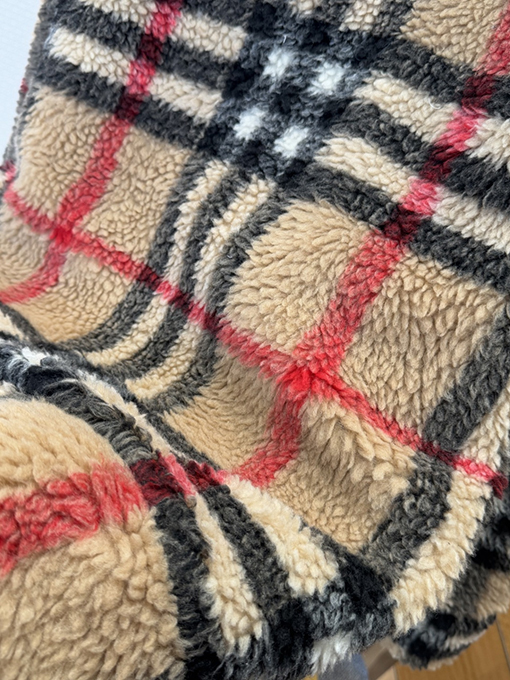 バーバリーコピー チェック柄シアリングコート