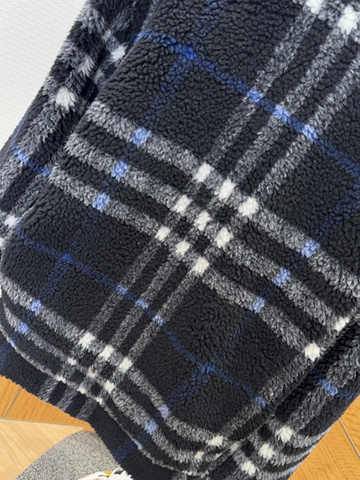 バーバリーコピー チェック柄シアリングコート