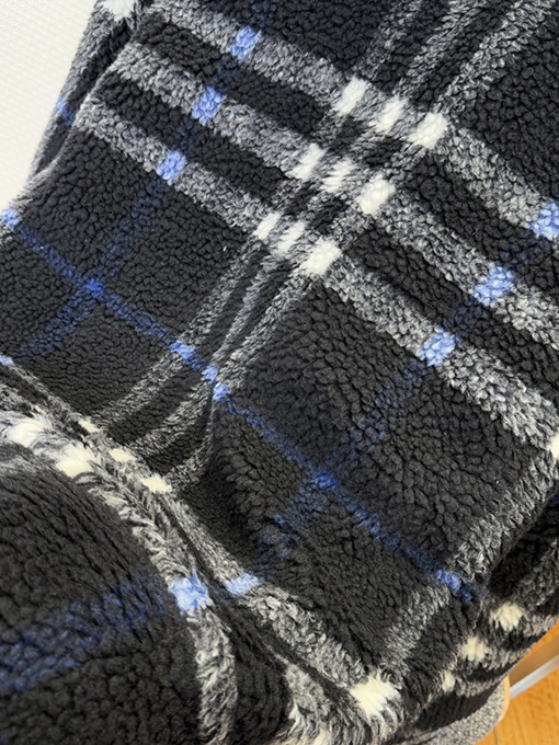 バーバリーコピー チェック柄シアリングコート