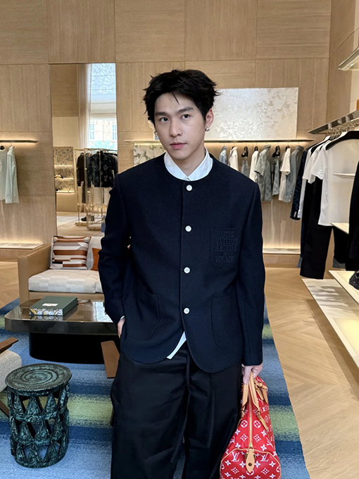 ルイヴィトンスーパーコピー ポケット刺繍シングルブレストジャケット