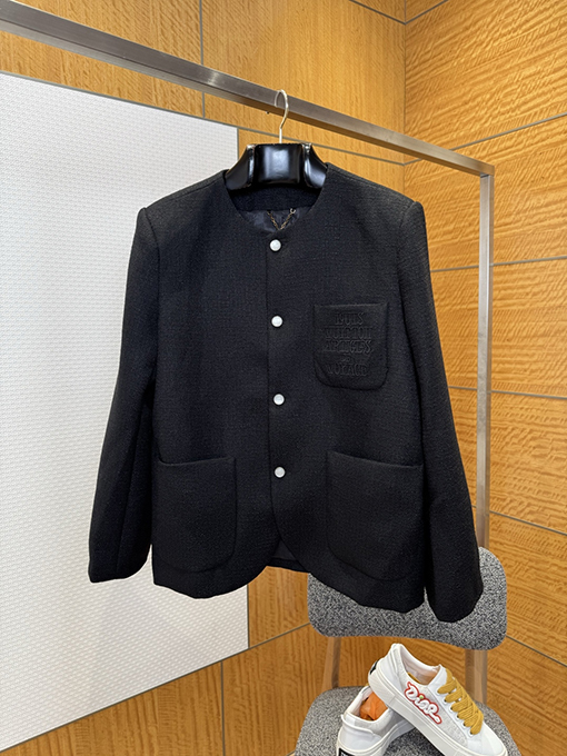 ルイヴィトンスーパーコピー ポケット刺繍シングルブレストジャケット