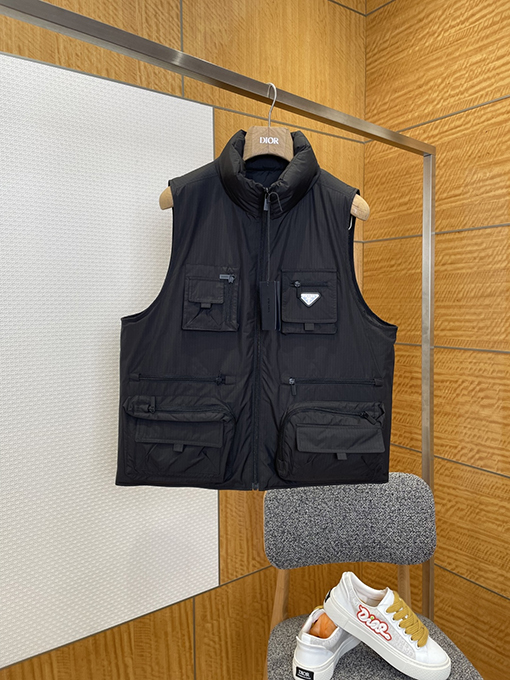 プラダ ワークウェアスタンドカラーダウンベスト
