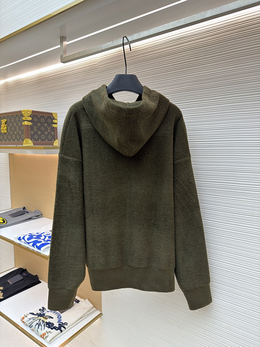 ロエベ 刺繍入りフード付きジップアップカーディガン