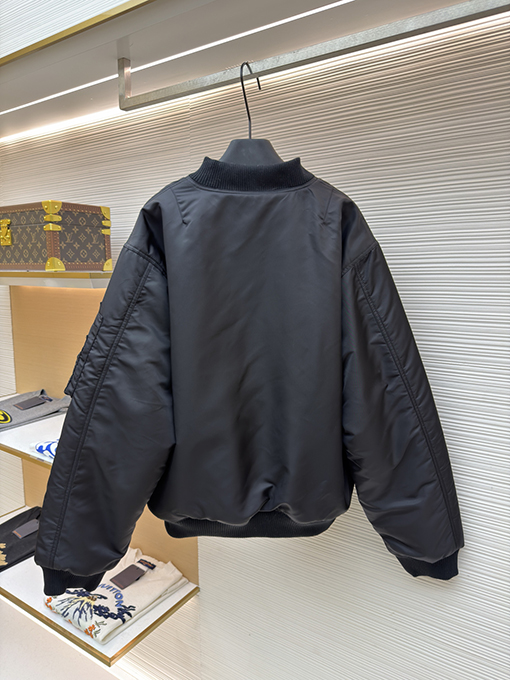 プラダ bomber 袖バッジフライトジャケットコットンコート
