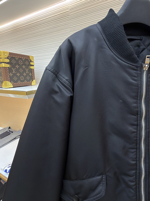 プラダ bomber 袖バッジフライトジャケットコットンコート