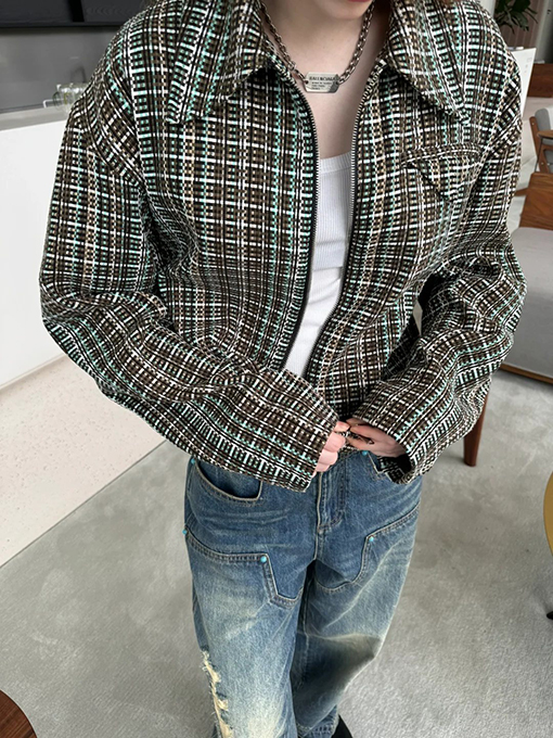 ボッテガヴェネタ 襟付き長袖ジップアップジャケット