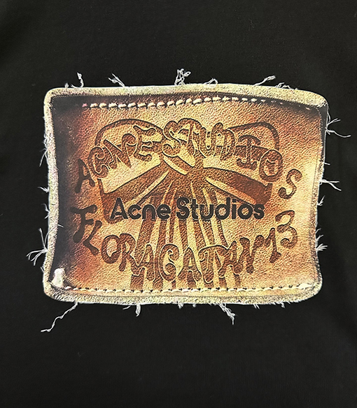 アクネストゥディオズ Acne studio マイクロロゴと蝶のプリントアップリケが付いたレトロスタイルの長袖シャツ
