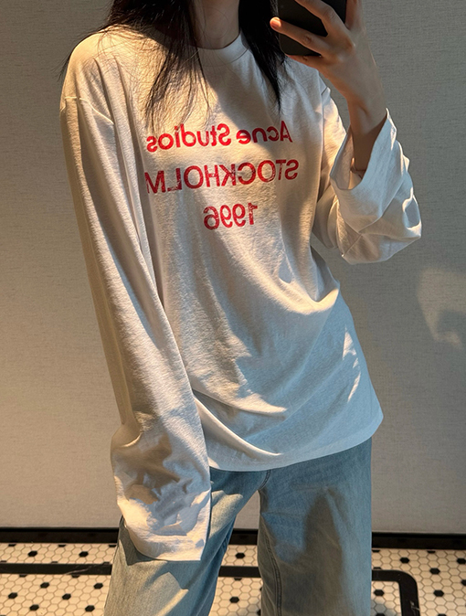 アクネストゥディオズスーパーコピー Acne studio ロゴプリント長袖シャツ