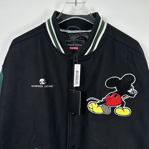 シュプリーム SUPREME NUMBER (N)INE MICKEY VARSITY JACKET ミッキーマウスのベースボールユニフォーム