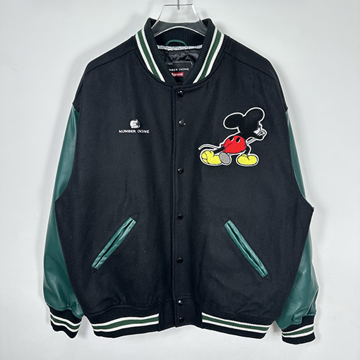 シュプリーム SUPREME NUMBER (N)INE MICKEY VARSITY JACKET ミッキーマウスのベースボールユニフォーム