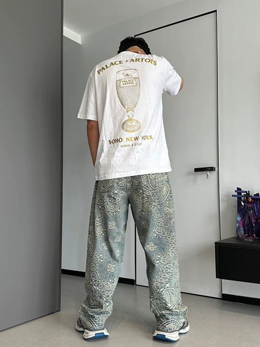 シュプリーム SUPREME BANDANA JACQUARD BAGGY JEAN ペイズリージャカードストレートレッグジーンズ