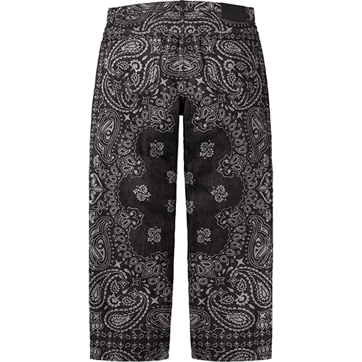 シュプリーム SUPREME BANDANA JACQUARD BAGGY JEAN ペイズリージャカードストレートレッグジーンズ