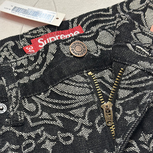 シュプリーム SUPREME BANDANA JACQUARD BAGGY JEAN ペイズリージャカードストレートレッグジーンズ